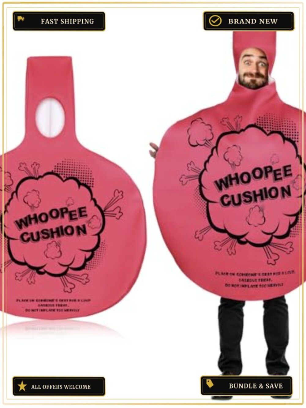 Whoopie Cushion Costume Sponge Halloween Novelty Adult Unisex Cosplay Party
